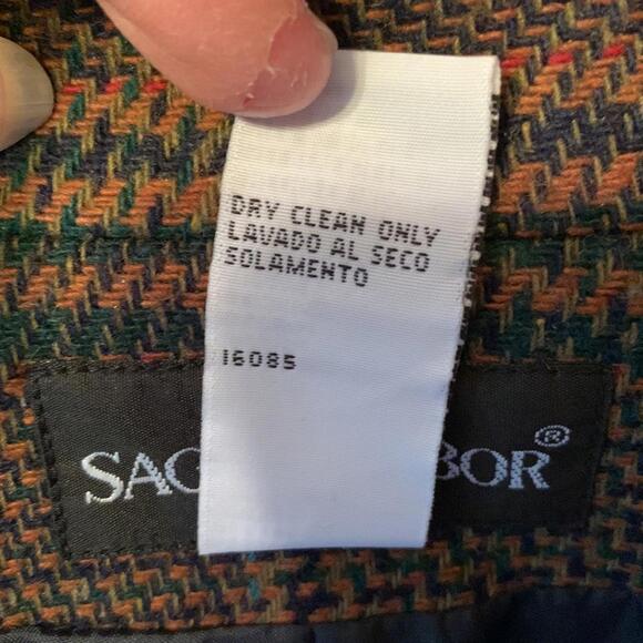 Vintage Sag Harbor patterned blazer with shoulder pads size 14 - Picture 7 of 8